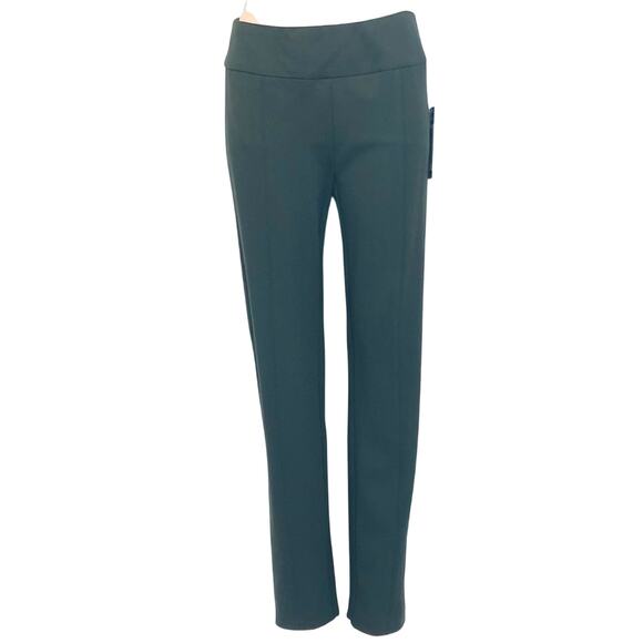NWT New Directions Ponte Pull On Green Slim Leg Stretch Pants Stylish Versatile - Picture 2 of 16